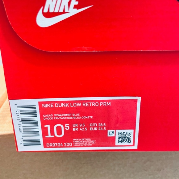 Nike Dunk Low Retro PRM (DR9704-200) Cacao Wow/Comet Blue Men’s Sz 10.5 - Picture 7 of 8